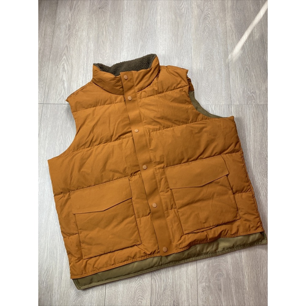 REI Puffer Vest Men's XXL Down Insulated Burnt Orange Full Zip
